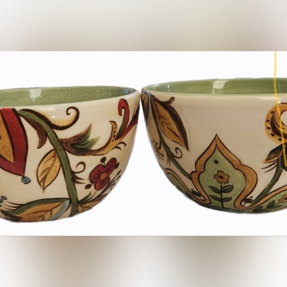 Pier 1 Imports Carynthum pattern, earthenware soup/cereal bowl